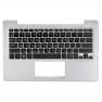 фото клавиатура для ноутбука Asus TX201LA с топкейсом, серебристый, черные кнопки [90NB03i1-R31RU0] (с разбора)