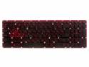фото клавиатура для ноутбука Acer Nitro 5 AN515, AN515-51, AN515-52, AN515-53 черная с красной подсветкой