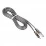 фото кабель USB HOCO U14 Steel man USB - MicroUSB, 2.4А, 1.2 м, серый