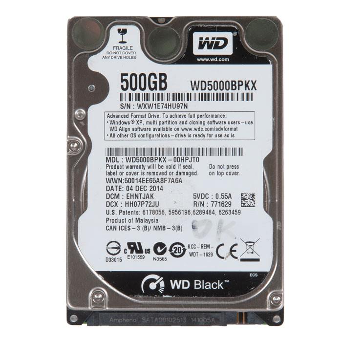 фотография жесткий диск 500GB WD5000BPKX с разбора (сделана 10.01.2024) цена: 3175 р.