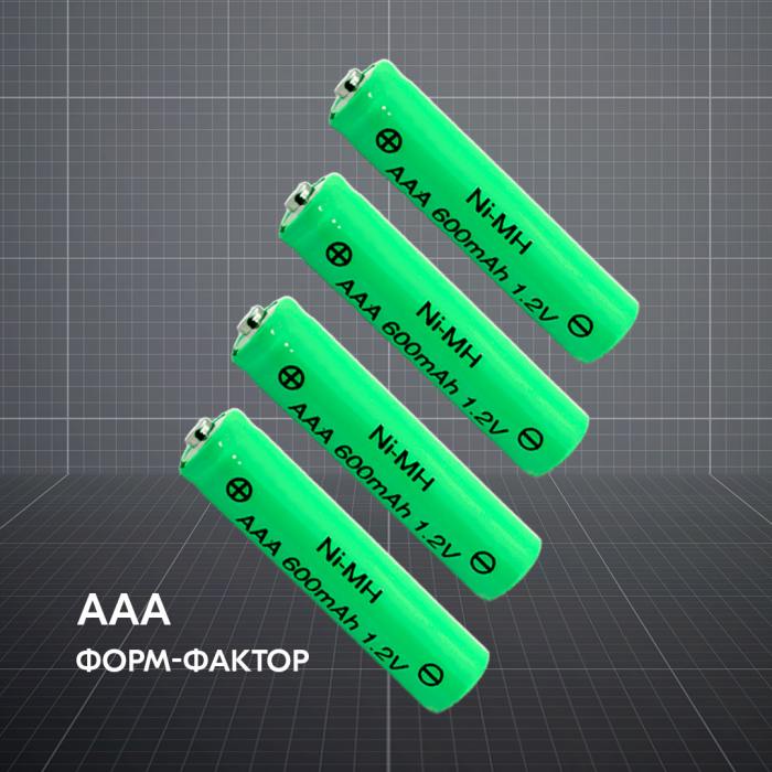 фотография аккумулятор AAA 1.2V  Ni-Mh  600mAh, комплект из 4 шт.  (сделана 11.04.2024) цена: 229 р.