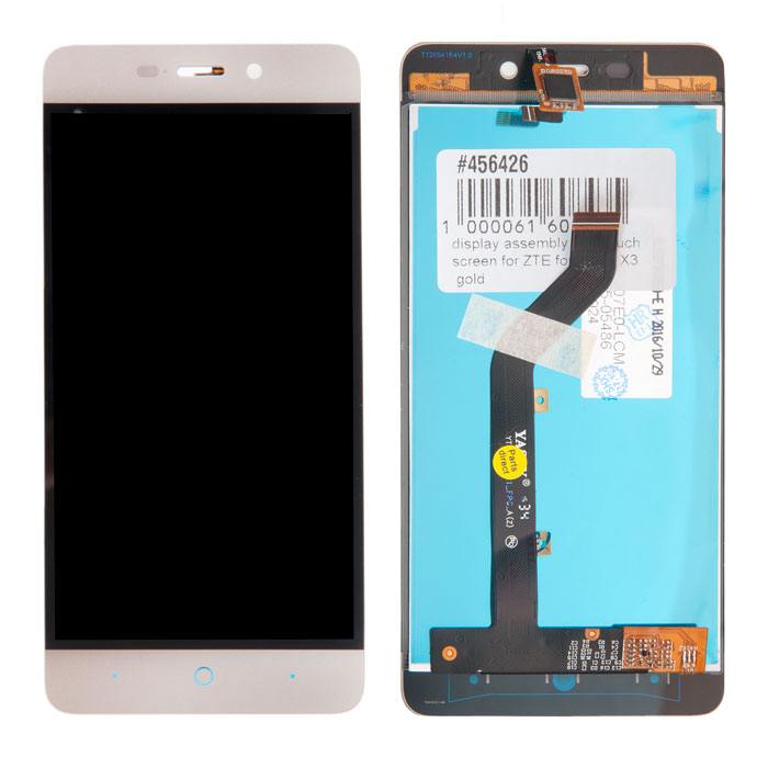 Blade X3 дисплей в сборе с тачскрином для ZTE для Blade X3 золотой б/у в Москве