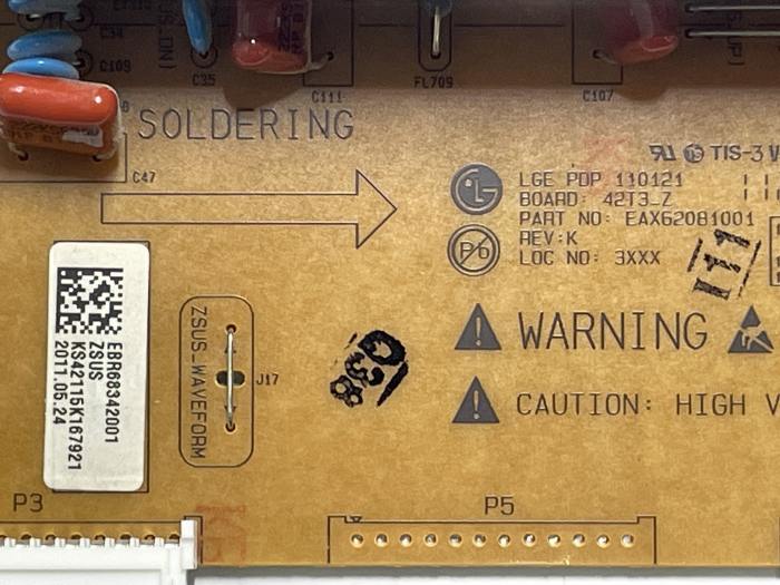 фотография Платы EAX62081001 REV K EBR68342001 (сделана 08.05.2023) цена: 2485 р.