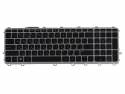 фото клавиатура для ноутбука HP Envy 15, 15-j000er, с подсветкой, черные клавиши, серебристая рамка, гор. Enter