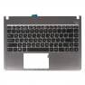 фото клавиатура для ноутбука Asus U47 с топкейсом, с подсветкой, серебристая