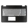 фото клавиатура для ноутбука Asus N551VW-1B с топкейсом, черная панель, серебристые кнопки, красная окантовка, с подсветкой (с разбора)