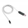 фото кабель USB HOCO U29 LED displayed timing для Lightning, 2.0A, длина 1.2м, белый