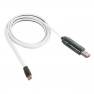 фото кабель USB HOCO U29 LED displayed timing для Micro USB, 2.0A, длина 1.2м, белый