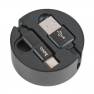 фото кабель USB HOCO U23 Resilient 2 в 1 для Micro USB, Type-C, 2.0A, длина 0.9м, черный