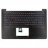фото клавиатура для ноутбука Asus N501JW с топкейсом, черный с подсветкой без крепления под HDD [90NB0873-R32RU0] (с разбора)
