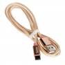 фото кабель USB HOCO X2 knitted для Type-C, 3.0А, длина 1.0м, золотой