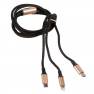 фото кабель Type-C  Baseus 2 в 1 для Lightning, Type-C, 3.0А, длина 1.2м, черно-золотой