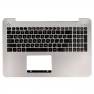 фото клавиатура для ноутбука Asus K555LN с металлическим топкейсом и динамиками [90NB0647-R32RUO] , серебристая, черные кнопки