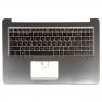 фото клавиатура для ноутбука Asus X580VD-1B с топкейсом,подсветкой,BL, серая,металл UI раскладка,RU лазерная гравировка