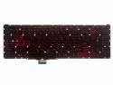 фото клавиатура для ноутбука Acer Nitro 5 AN515 54, AN515-54, AN515-43, AN517-51, Nitro 7 AN715 51, AN715-51, Nitro 5 AN515-55, AN515-55-50Z3, AN517-52, AN517-52-5744 черная с красной подсветкой (широкий шлейф)