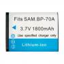 фото аккумуляторная батарея для фотоаппарата Samsung Digimax AQ  (BP-70A) 3,7V 1200mAh Li-ion