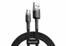 фото кабель USB BASEUS Cafule, Micro-USB, 2.4А, длина 1.0 м, черный