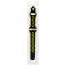 фото силиконовый ремешок перфорированный NK для Apple Watch 38/40мм (10), черный+зеленый, на кнопке
