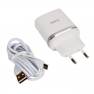 фото зарядное устройство HOCO c12Q Smart QC3.0, кабель Micro USB, 1xUSB-A, 5V, 3.0A, белый б/у
