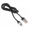 фото кабель USB BOROFONE BX28 Dignity USB - Lightning, 2.4А, 1 м, серый металлик